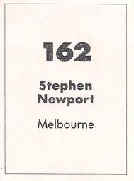 1990 Select AFL Stickers #162 Stephen Newport Back